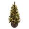 4ft. Pre-Lit Spruce Glittery Crestwood® Artificial Potted Christmas Tree, Clear Lights
